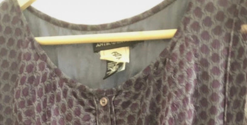 Robe en soie violette imprimé Oiseaux