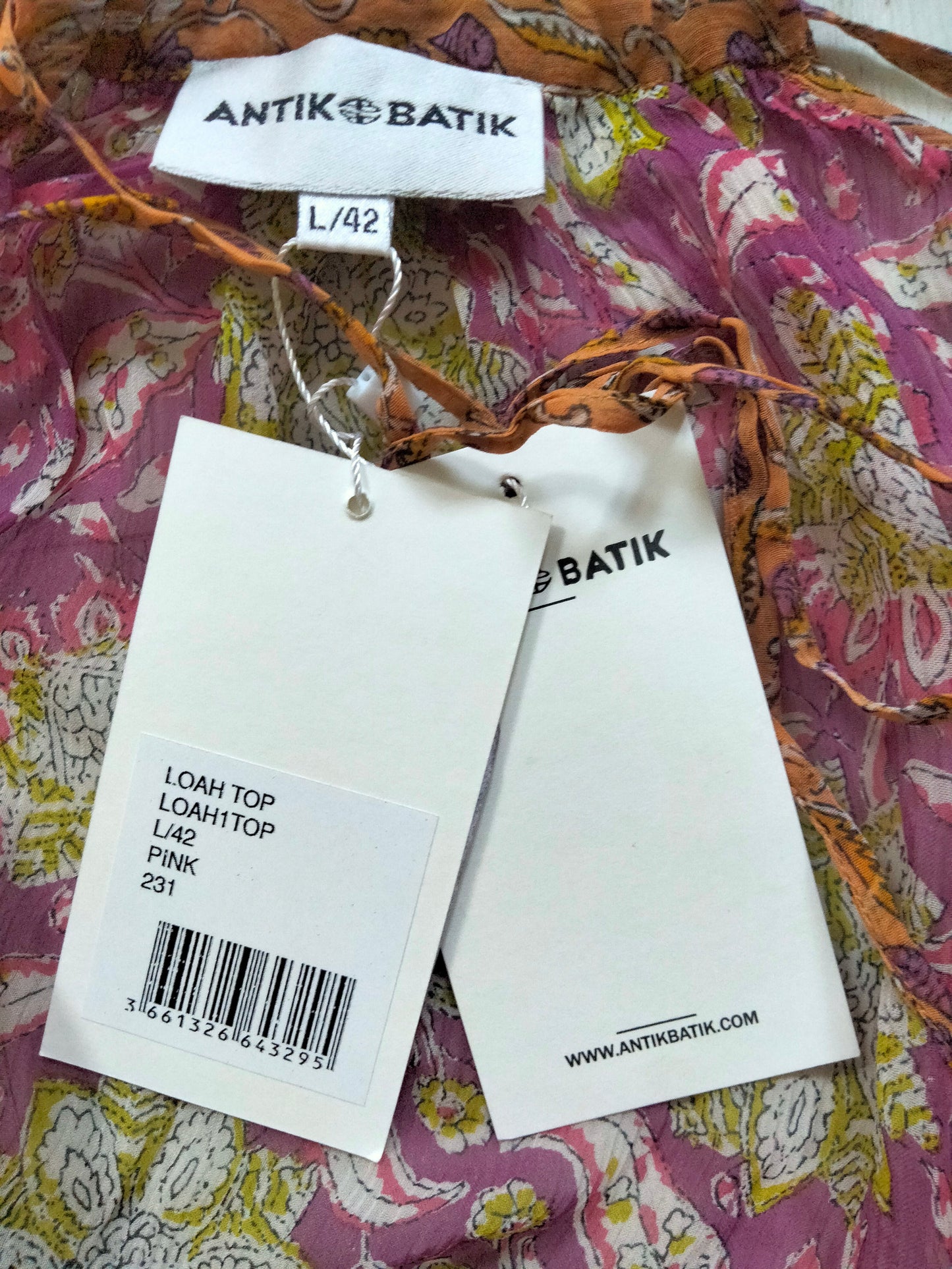 Pink and orange Loah top