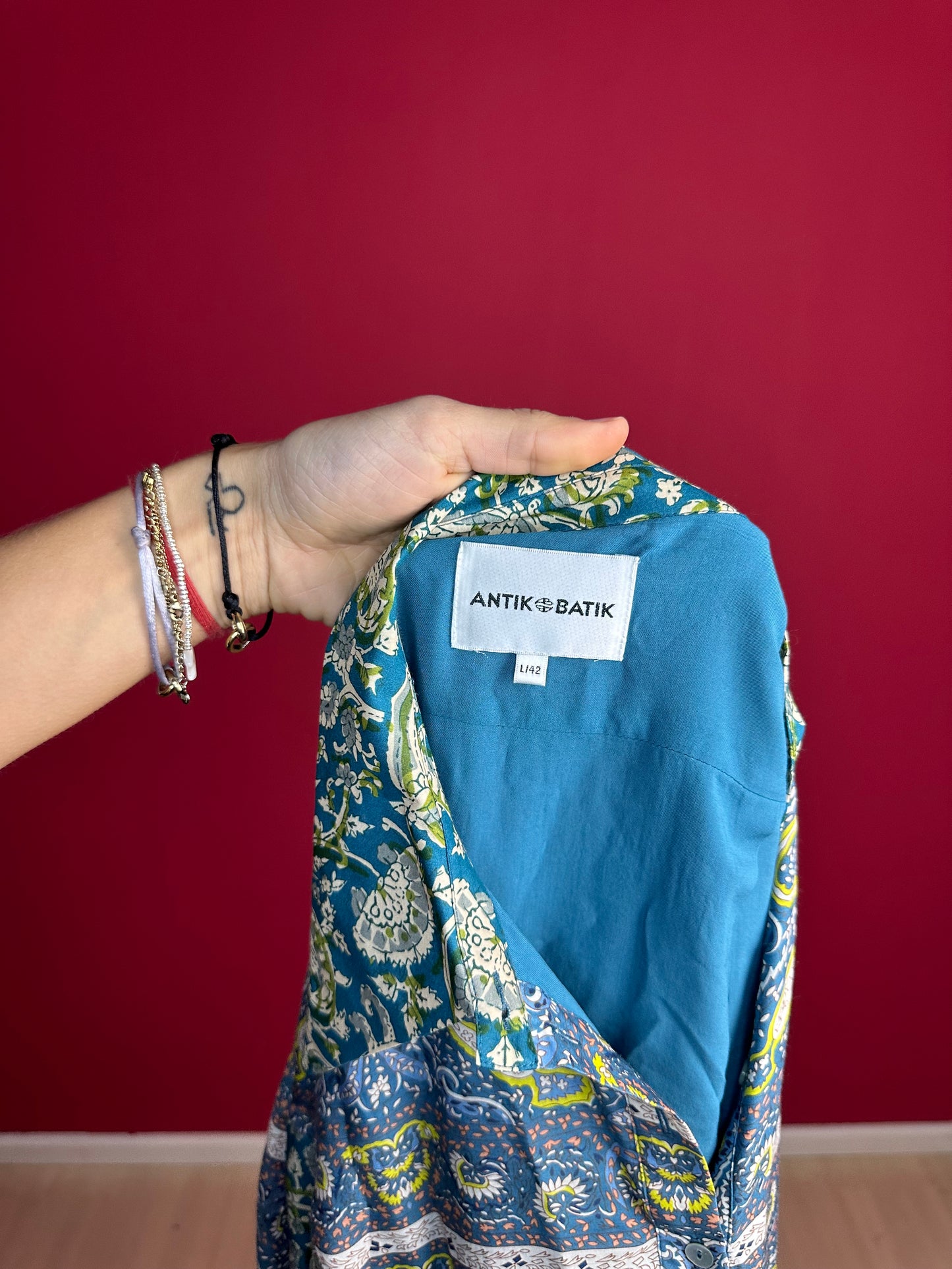 vestido camisero largo de seda Kheti