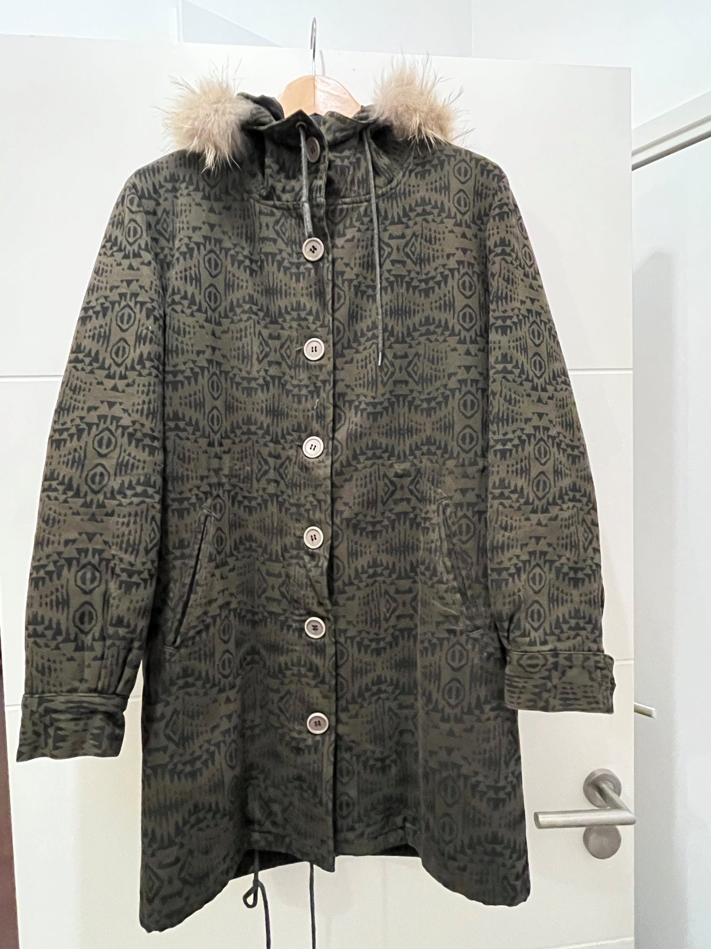 Parka kaki doublée lapin