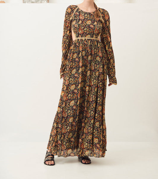 Maxi-robe dos-nus imprimée Cherie