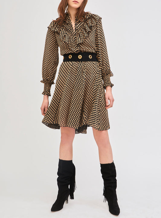 Robe courte & volantée à pois Doty