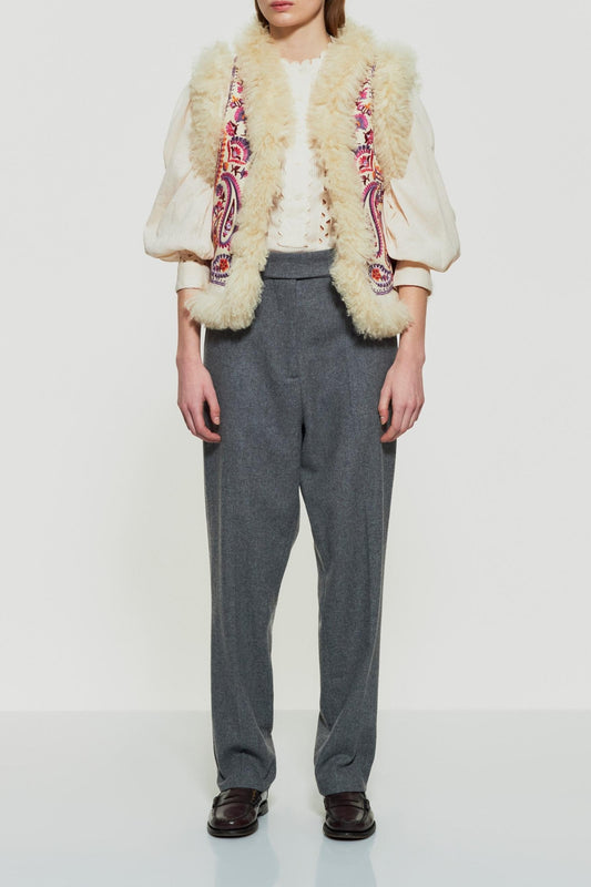 Wesley embroidered sleeveless gilet