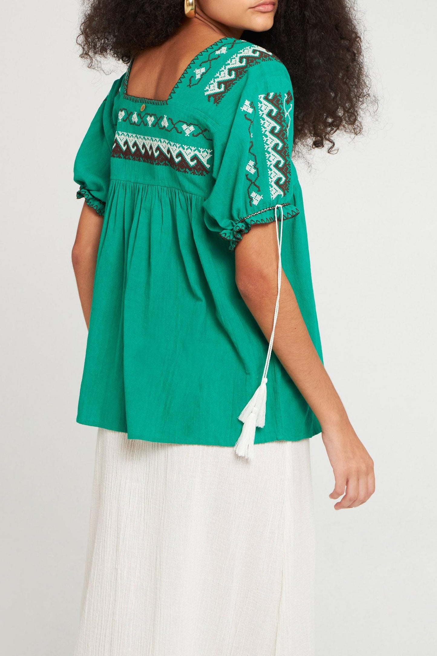 Top brodé Lime