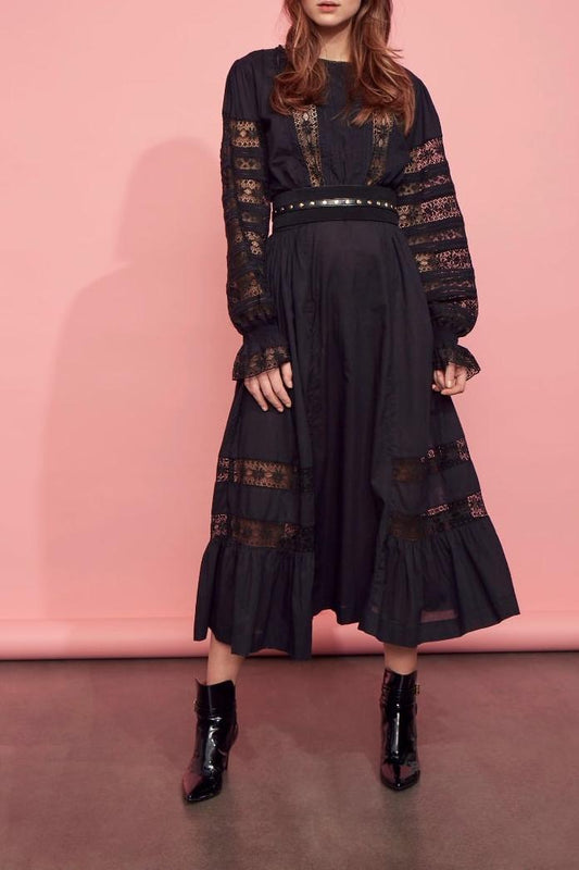 Cinturón negro ancho de Pietra