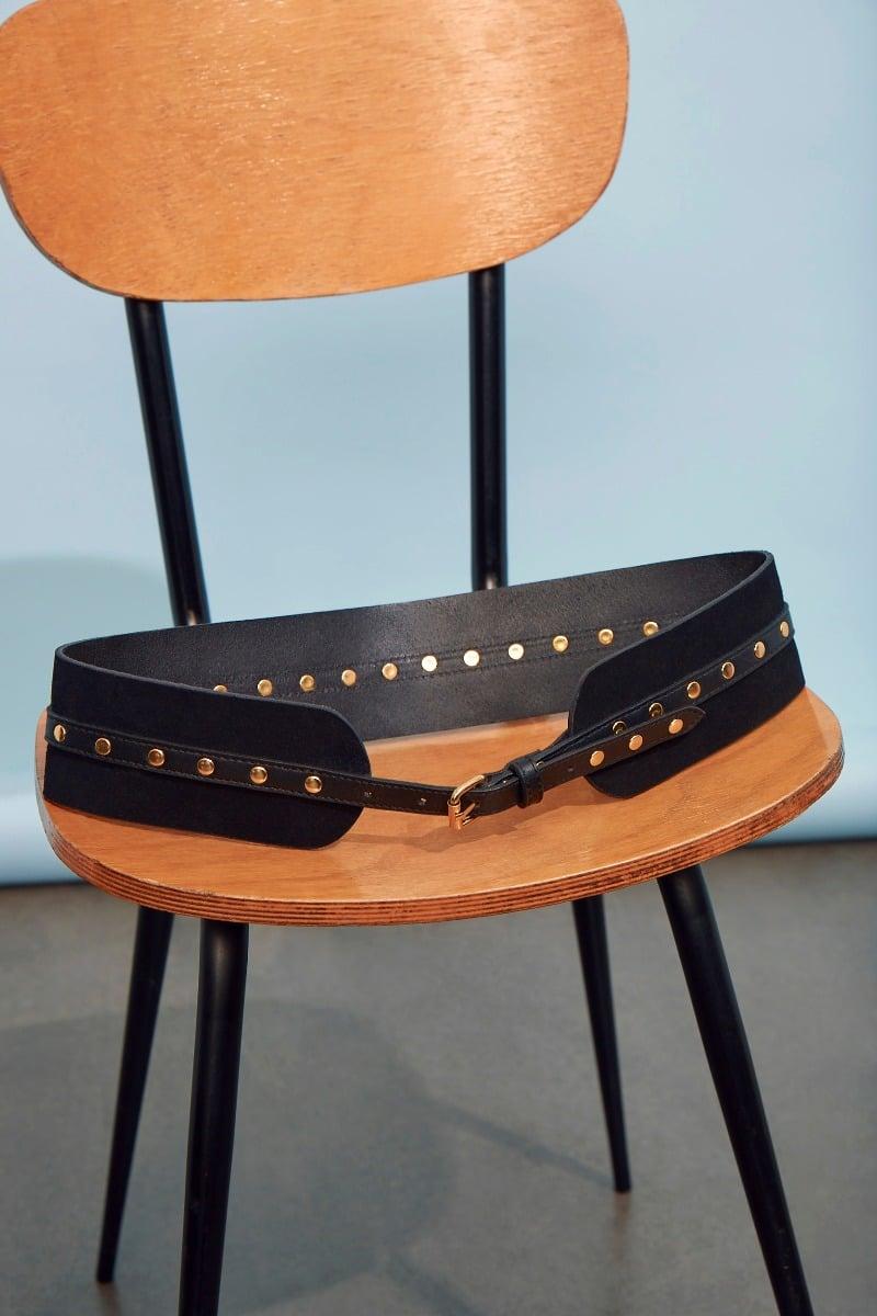Pietra wide black belt