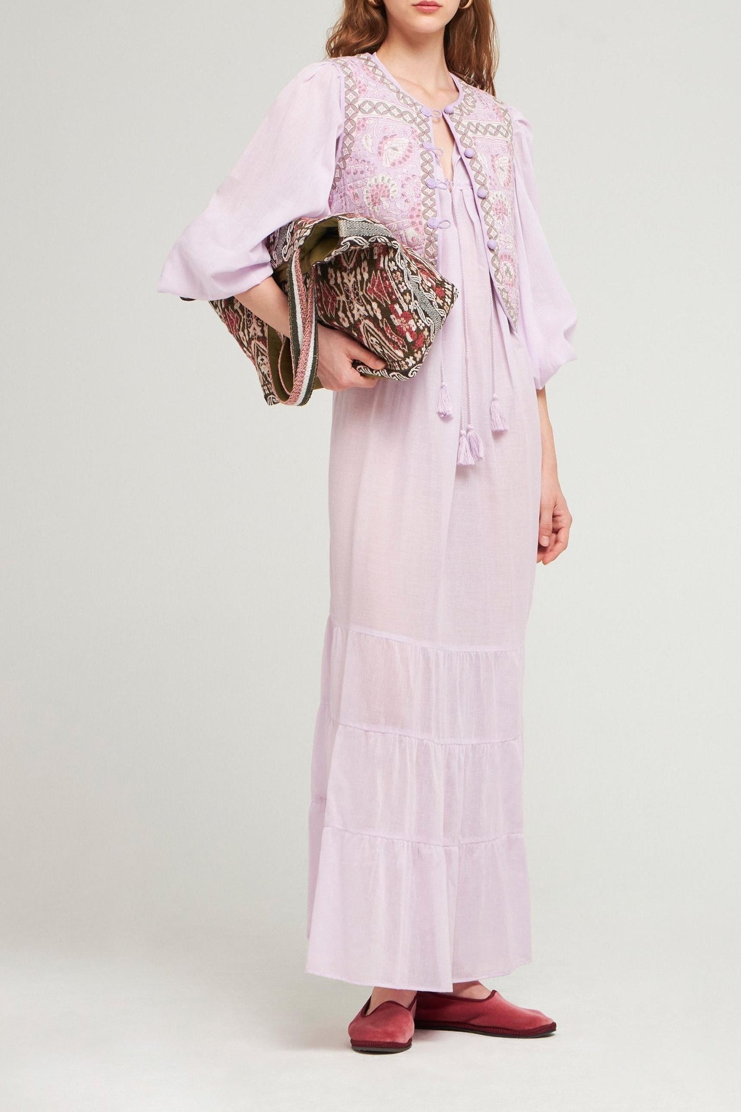 Robe longue Hita violet clair