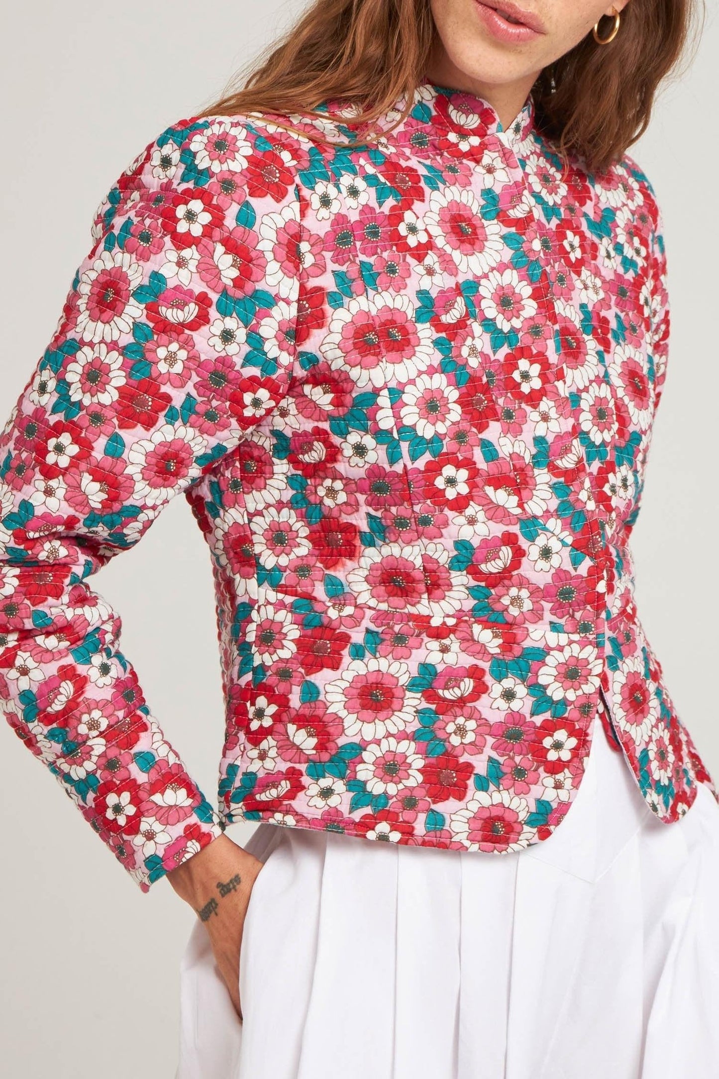Veste matelassée Blossom rouge