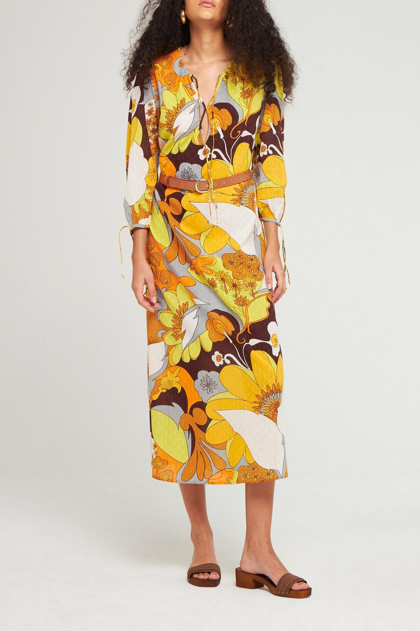 Robe longue plumetis Bahia jaune