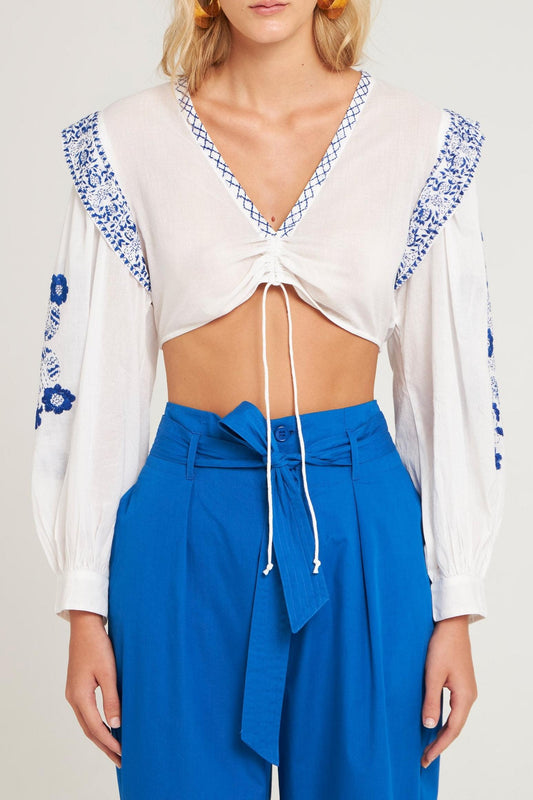 Alani embroidered crop top