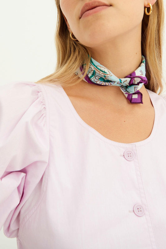 Blusa Kala con mangas abullonadas - Lila