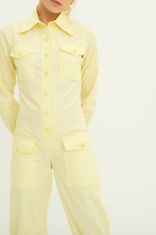 Kala Cotton Jumpsuit - Pastel Yellow