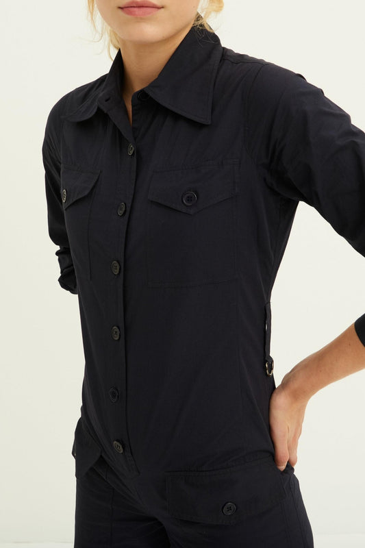 Kala Cotton Jumpsuit - Navy