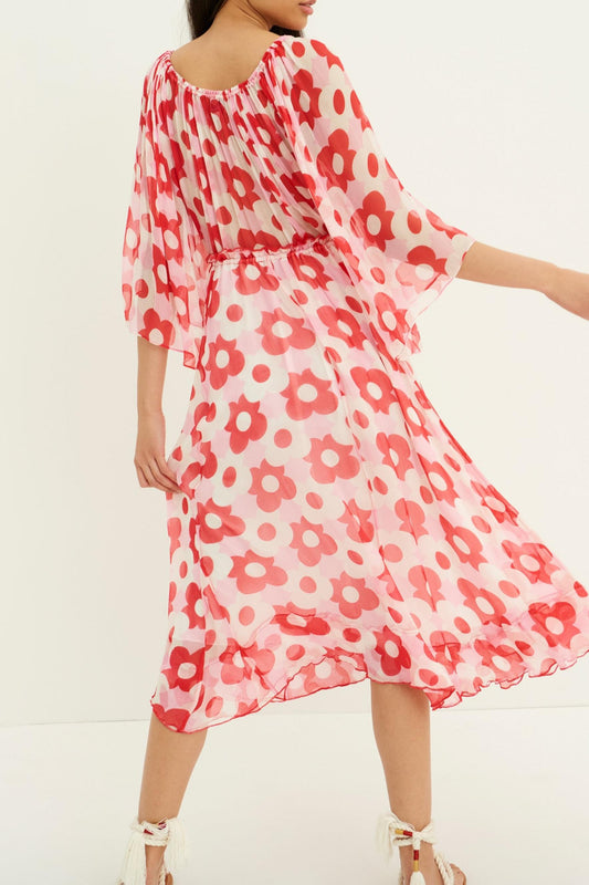 Jucy Flowing Midi Skirt - Red