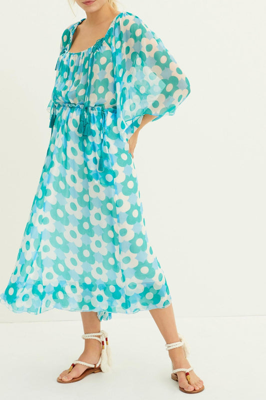 Jucy Flowing Midi Skirt - Blue