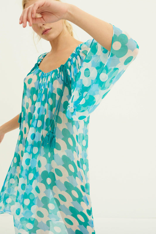 Jucy Flowing Short Dress - Blue