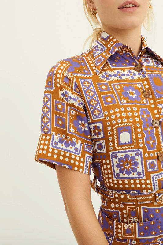 Mono estampado Honoka - Marrón