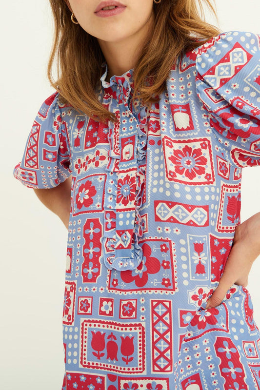 Blusa estampada Honoka - Azul