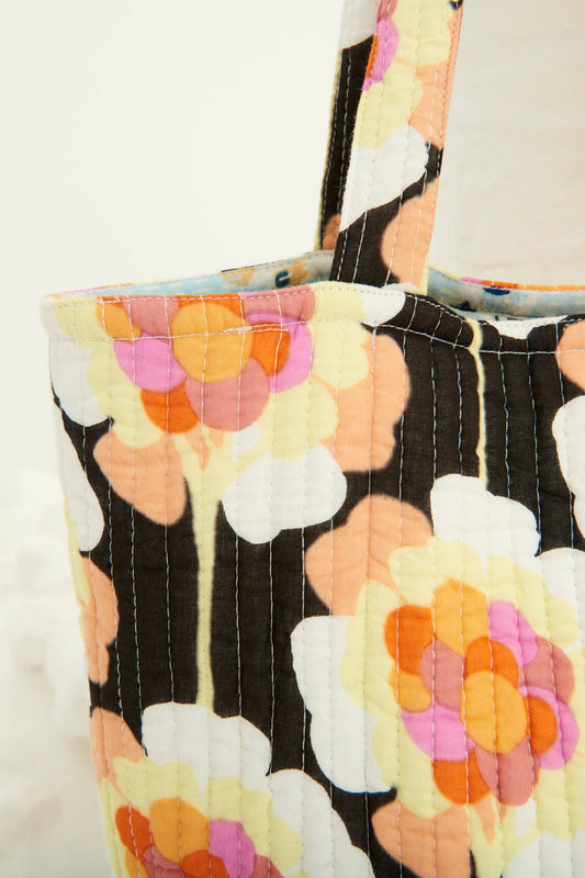 Flowy Printed Tote Bag - Brown