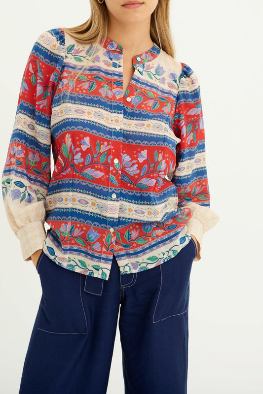Christina Printed Silk Blouse