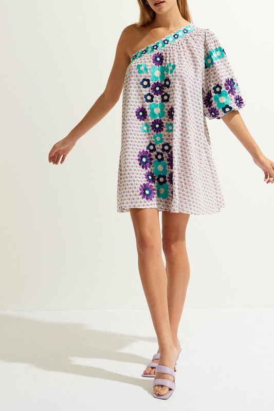 Apoline Embroidered Short Dress - Parma