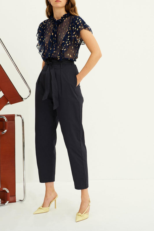Adalie Lurex Top - Navy Blue