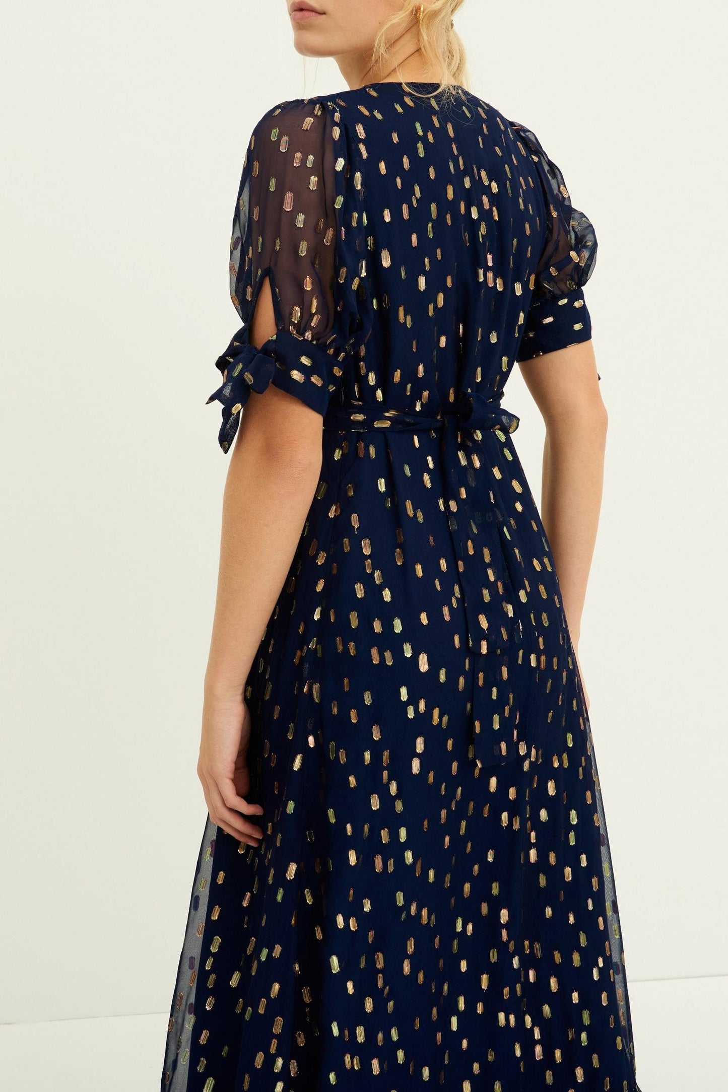 Vestido largo Adalie Lurex - Azul marino