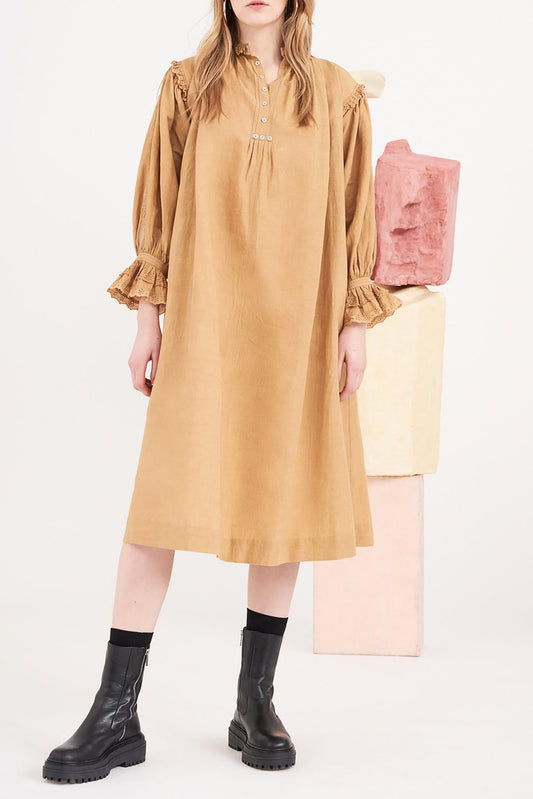 Peter Embroidered Dress - Camel