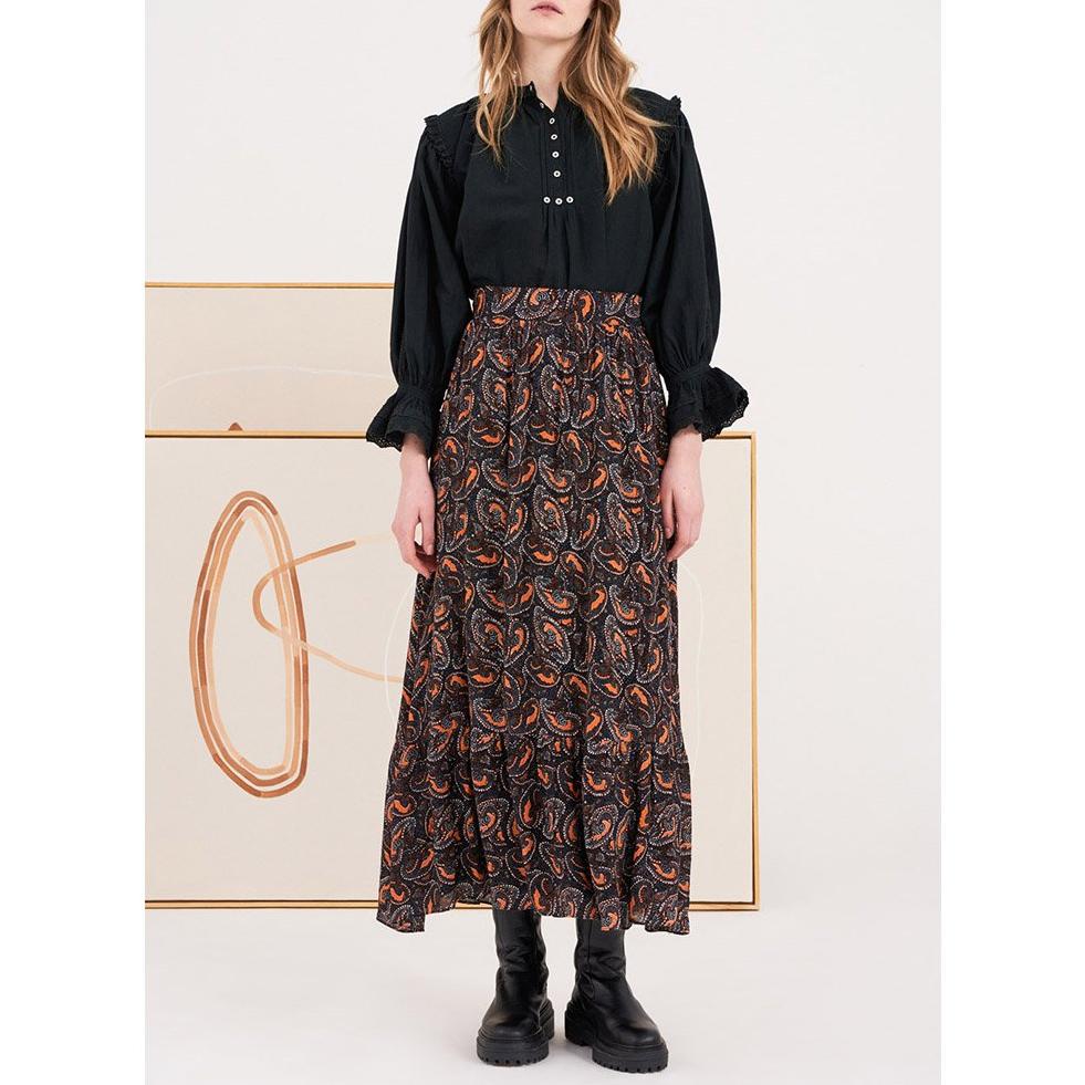 Peter Embroidered Blouse - Black