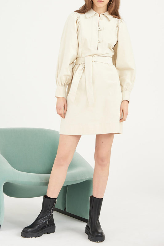 Mona Velvet Dress - Cream
