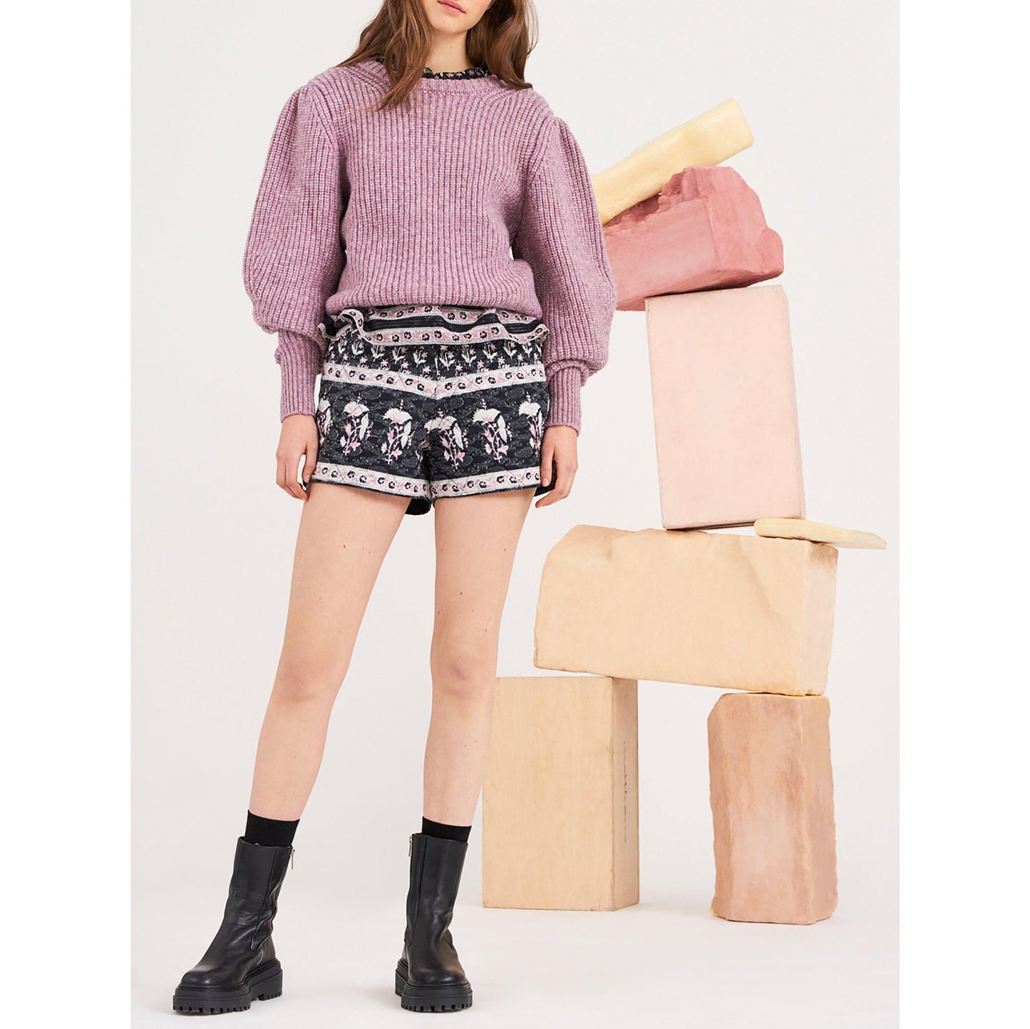 Cédric Puff-Sleeve sweater - Lilac