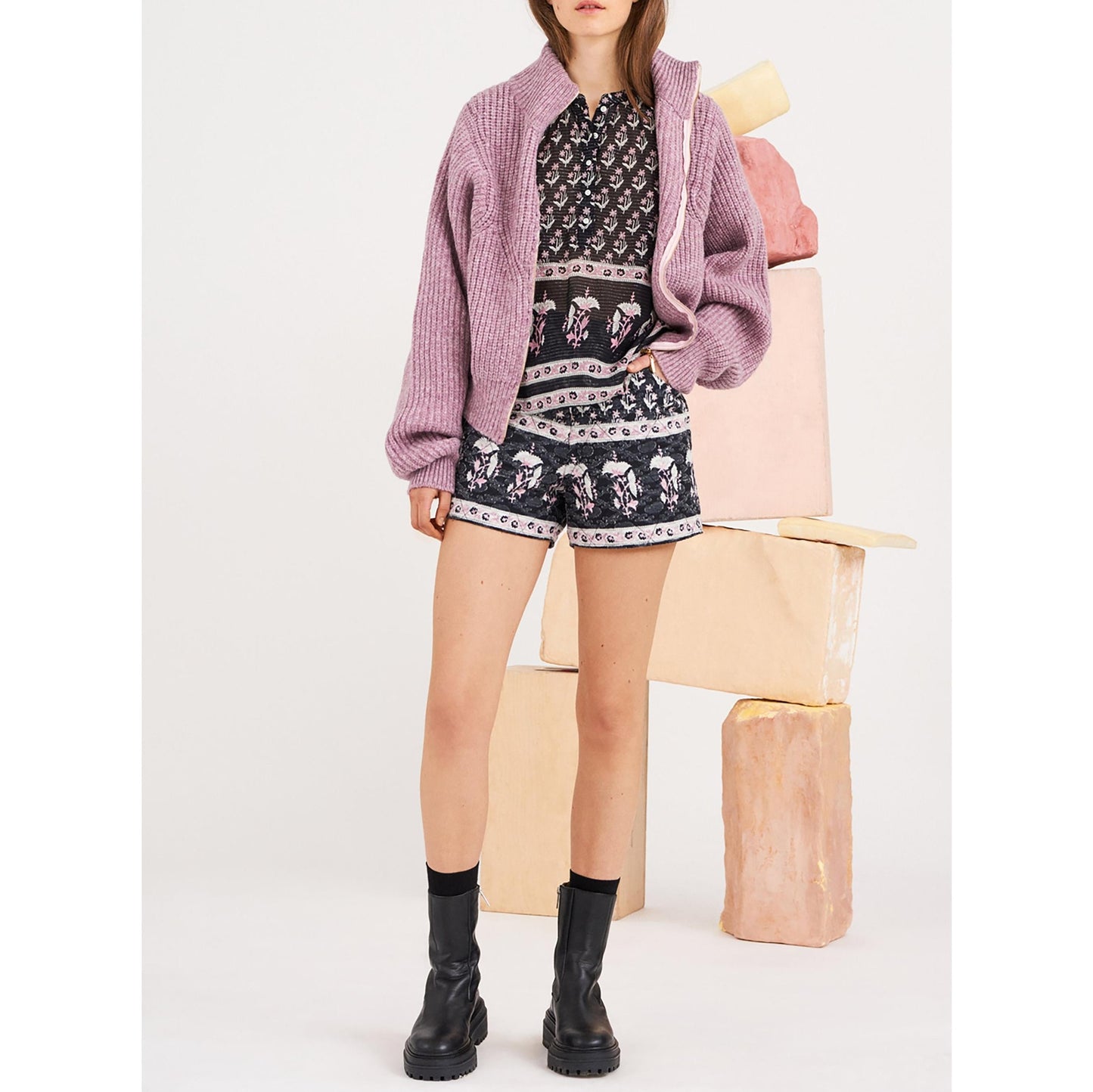 Cédric Zip Sweater - Lilac