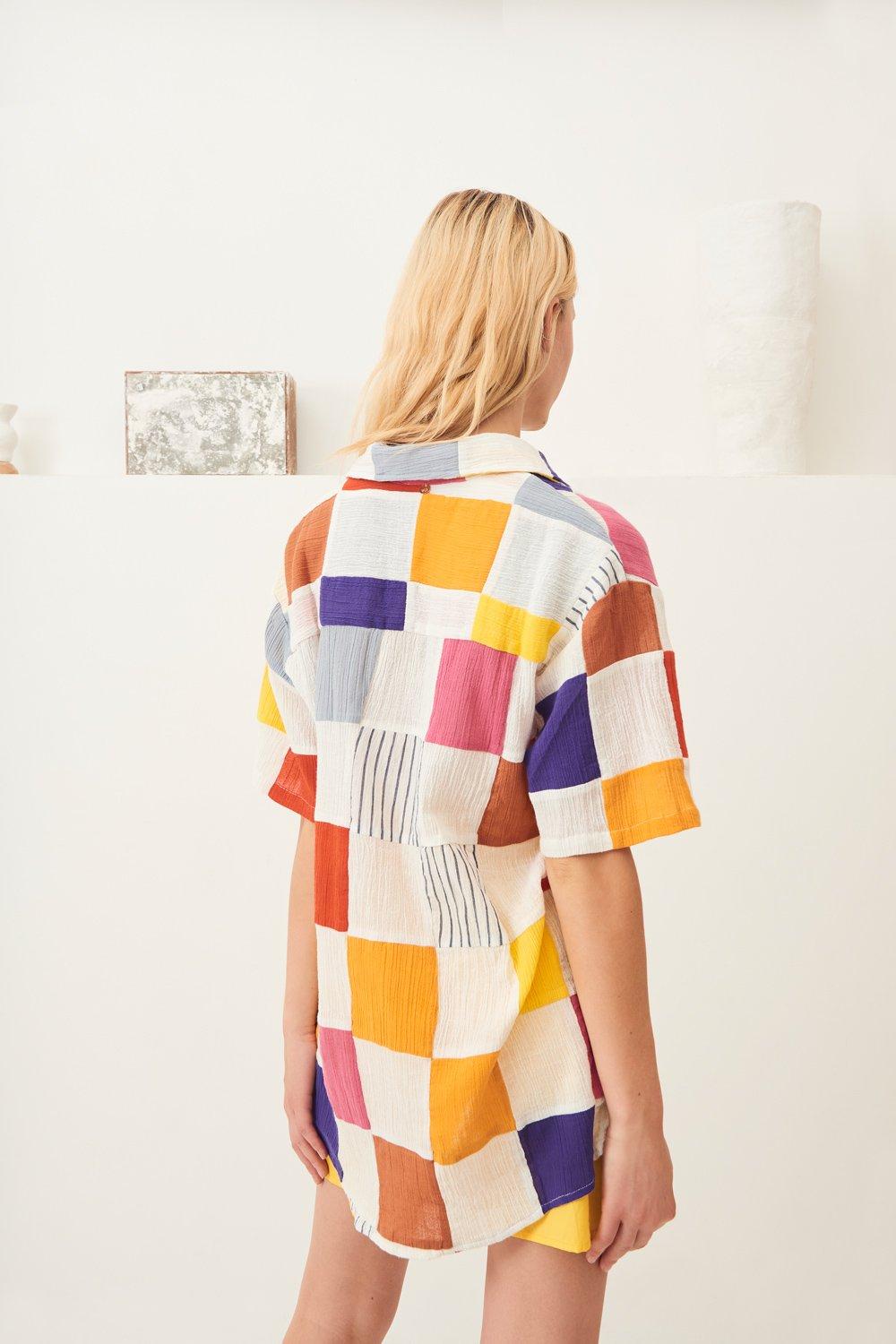 Vaza Oversized Patchwork Shirt