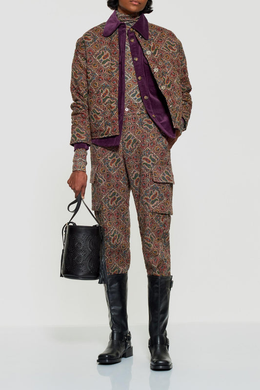 Zina print quilted jacket