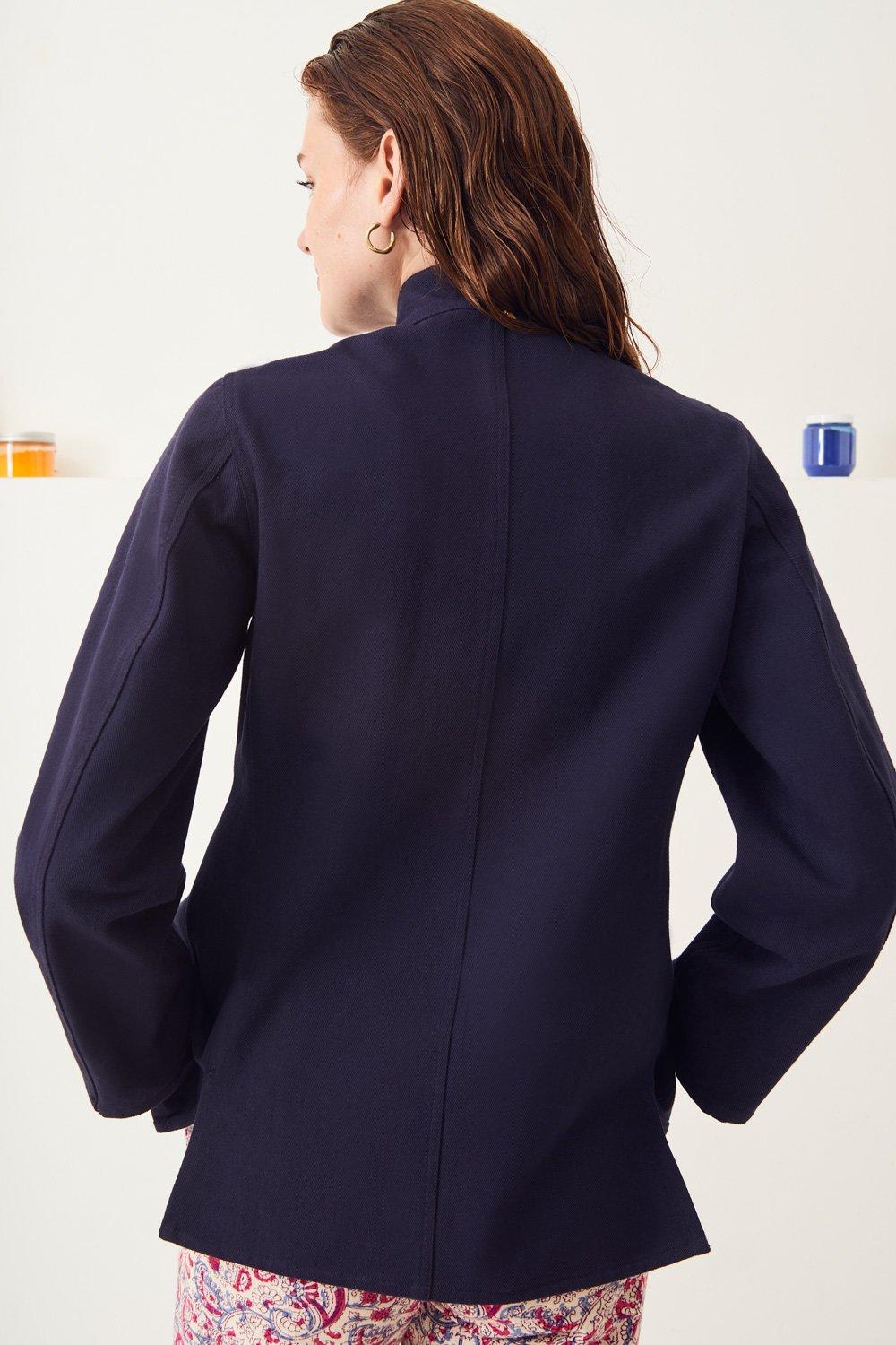 Ronan Military-Inspired Cotton Jacket - Navy Blue
