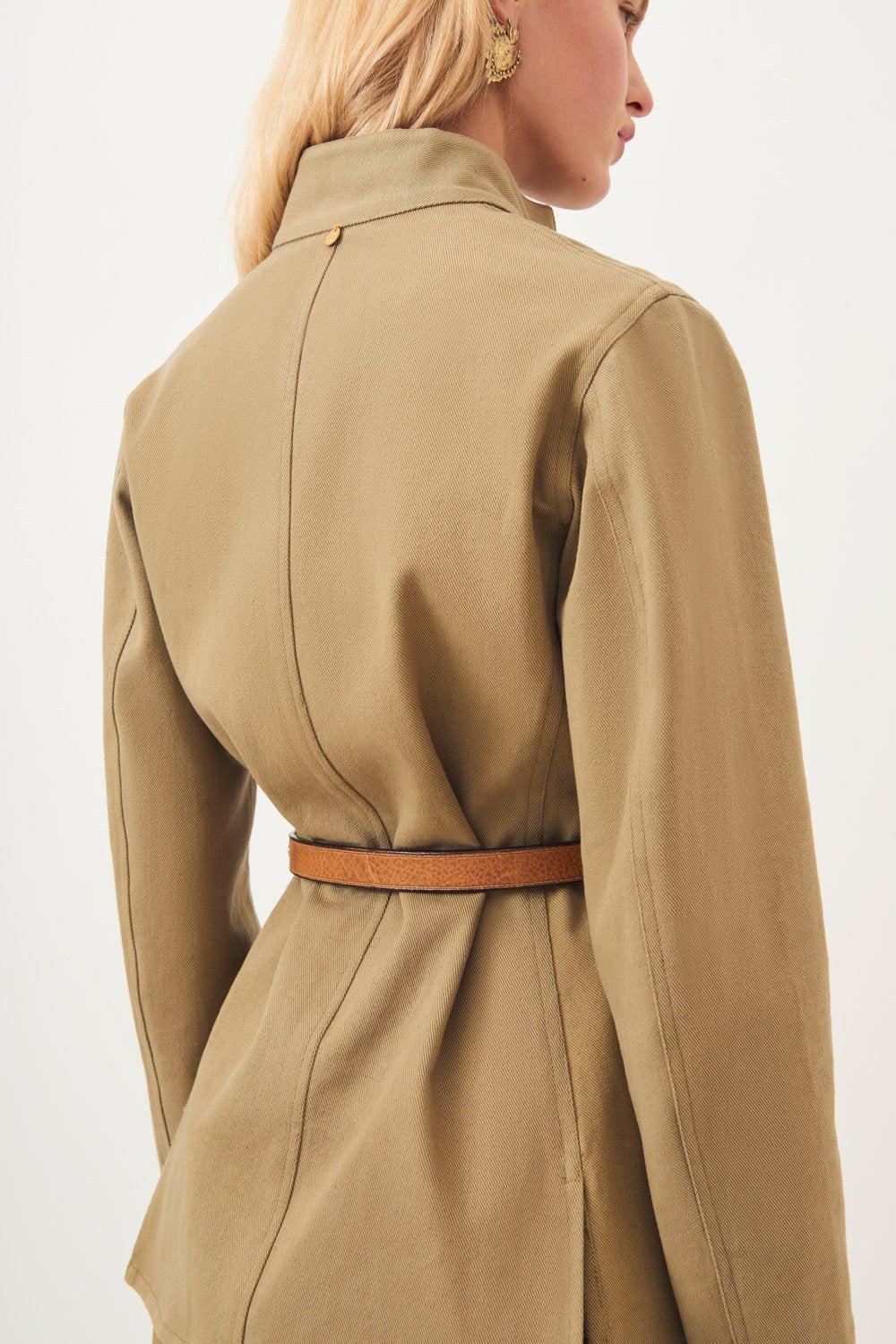 Ronan Military-Inspired Cotton Jacket - Khaki