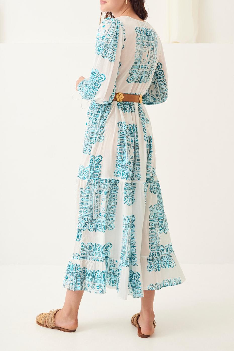 Nalii Flowing Traditional Maxi Dress - Cream