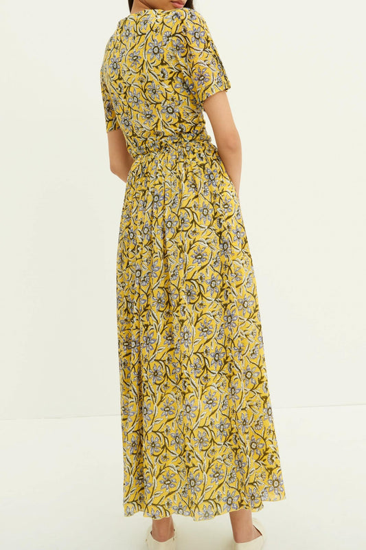 Falda larga estampada María - Amarilla