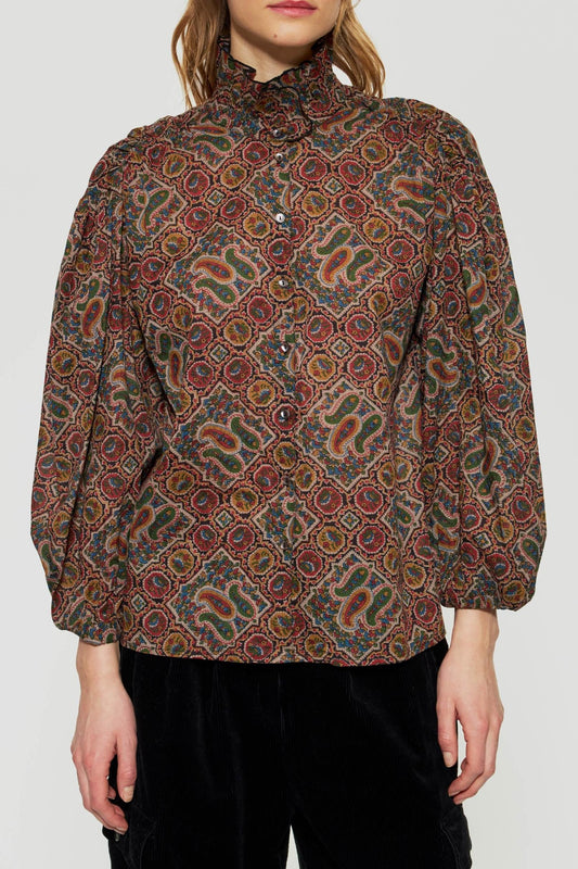 Zina print blouse
