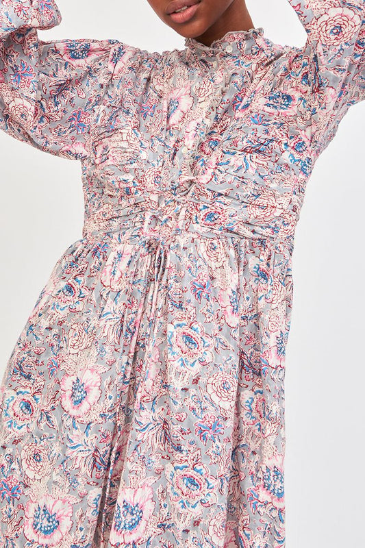 Andre Floral Print Dress – Sky Blue