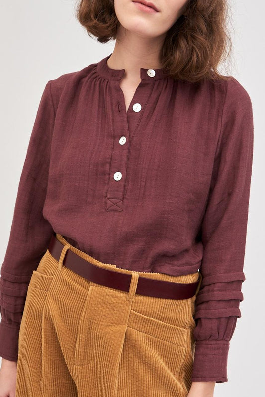 Agar Blouse - Burgundy