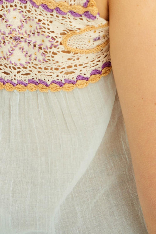 Top de crochet Lucia - Azul cielo