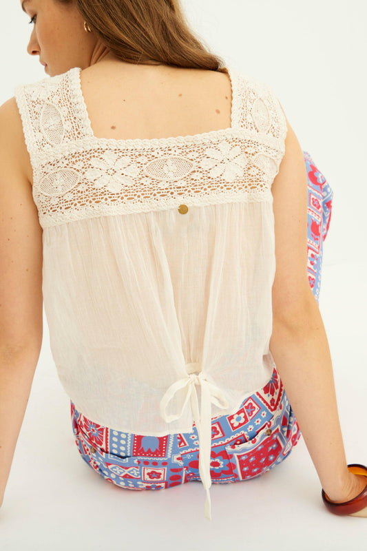 Top de crochet Lucia - Crema