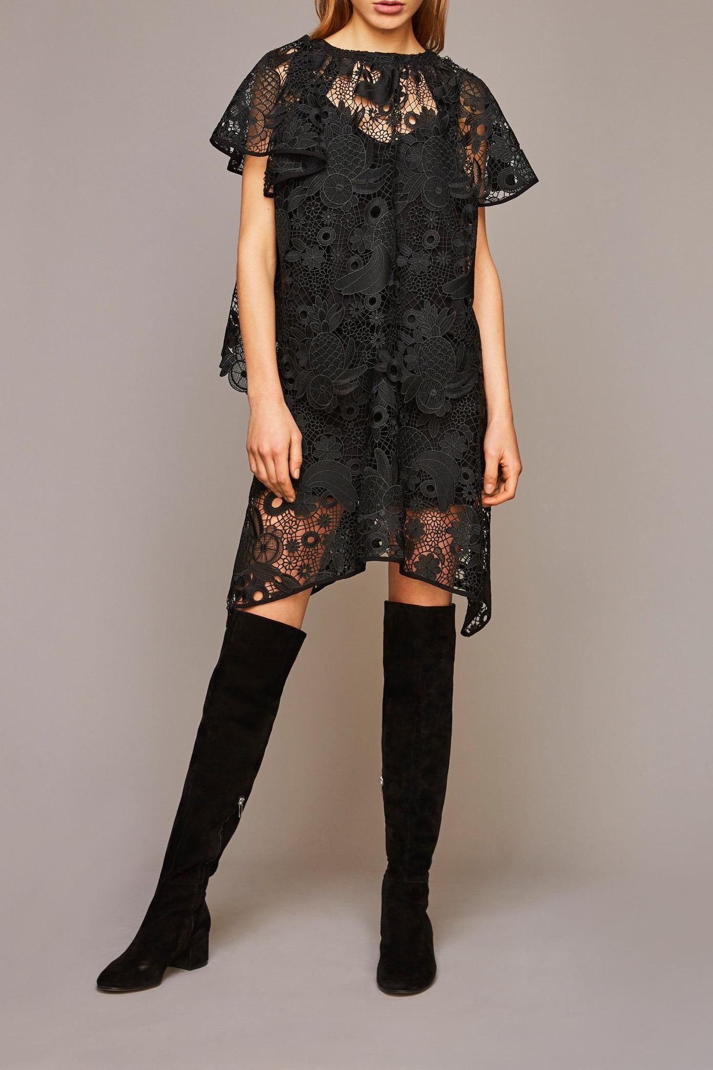 Lacy guipure midi skirt