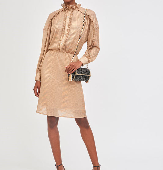 Robe chemise dorée Aurele