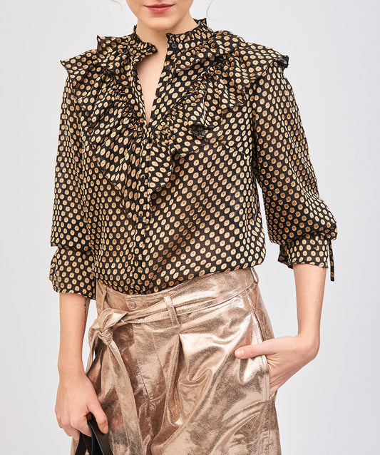 Blouse volantée à pois Doty