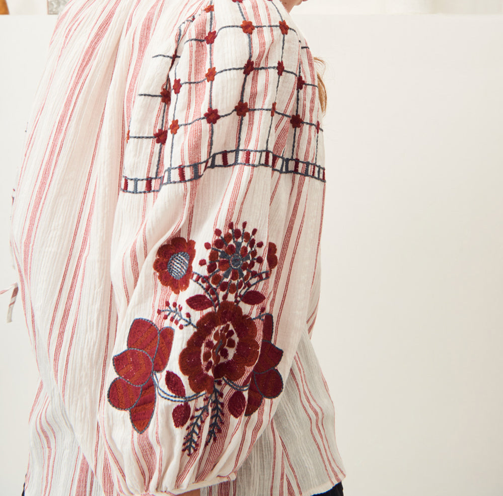 Camilla embroidered cotton blouse
