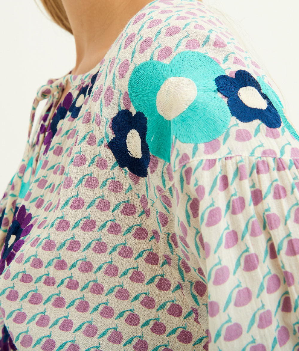 Robe longue brodée Apoline