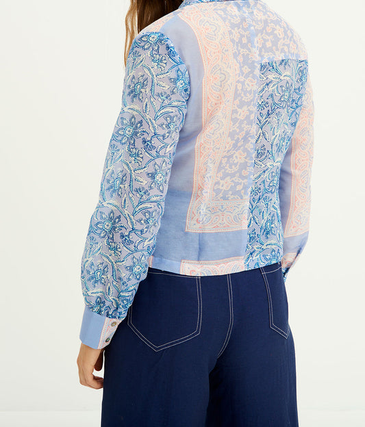 Haut en soie imprimée Iloni