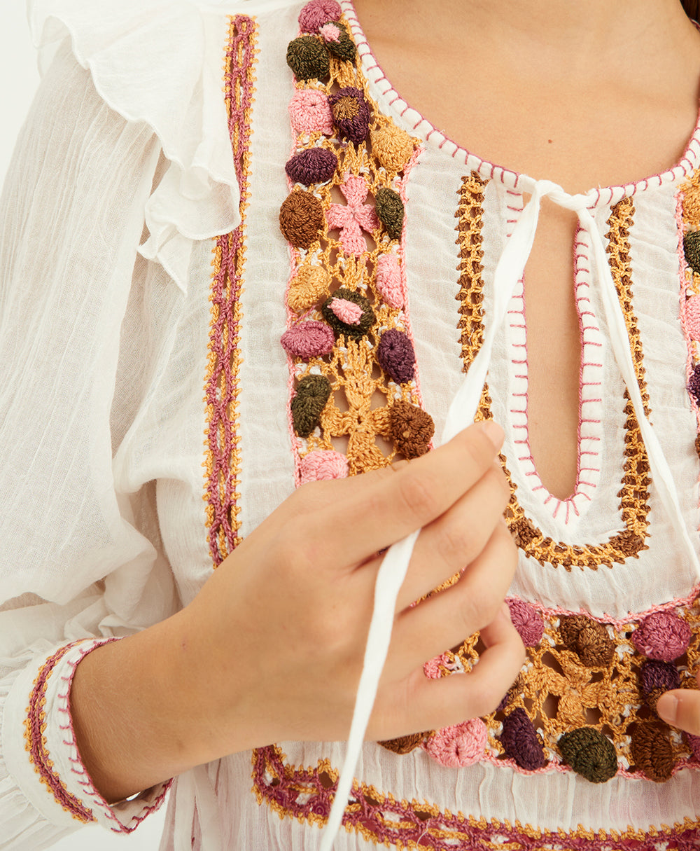 Valentine fluid crochet blouse